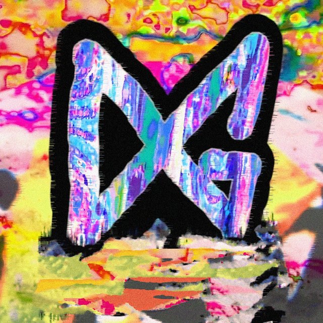DIGITALGODS CYPHER cover: the DG monogram in glitched blue and violet, outlined in black, over a neon pink, yellow and green background